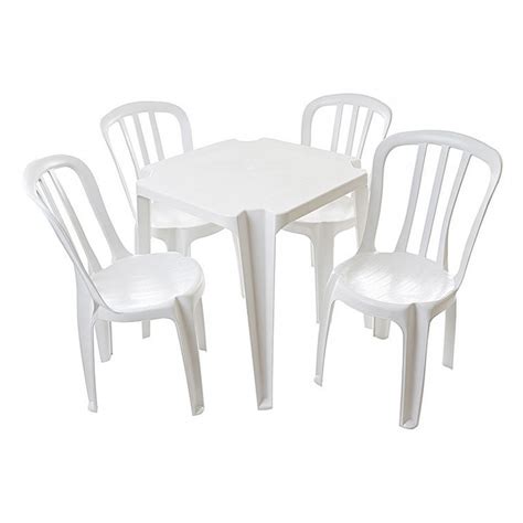 mesa plastica com 4 cadeiras
